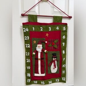 Festive Advent Count Down Calendar with Santa and Snowman